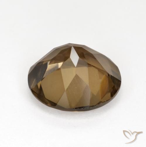 Quartzo Fumê Marrom Quente Natural 5.27ct, Redondo, VVS-VS
