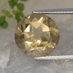 Quartzo Fumê Castanho Médio-Claro Natural 5.35ct, Redondo, VVS-VS