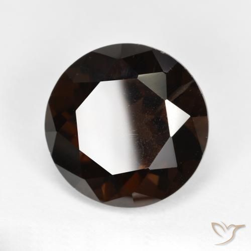 Quartzo Fumê Marrom Chocolate Profundo Natural 5.32ct, Redondo, VVS