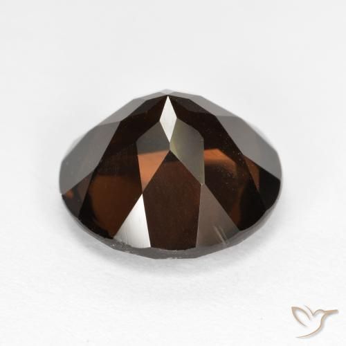 Quartzo Fumê Marrom Chocolate Profundo Natural 5.32ct, Redondo, VVS