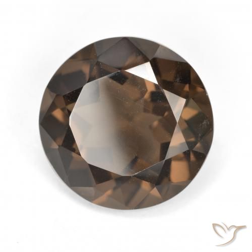 Quartzo Fumê Castanho médio Natural 5.68ct, Redondo, VVS