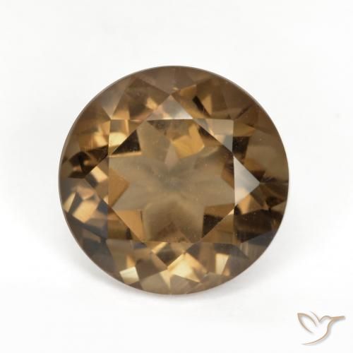 5.58ct Natural Gingerbread Marrom Quartzo Fumê, Redondo, VVS