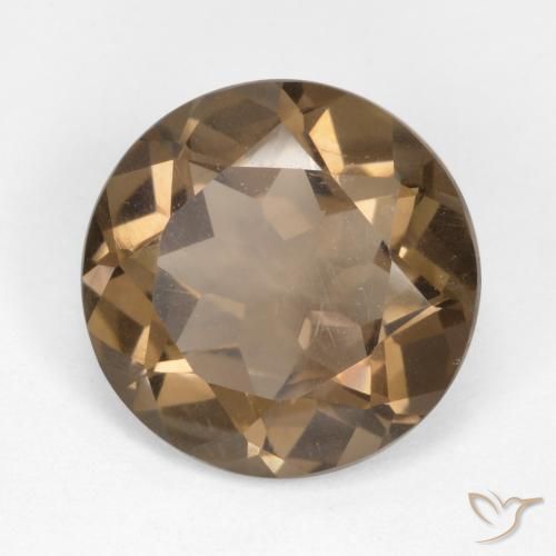 Quartzo Fumê Moca claro Natural 4.46ct, Redondo, VS