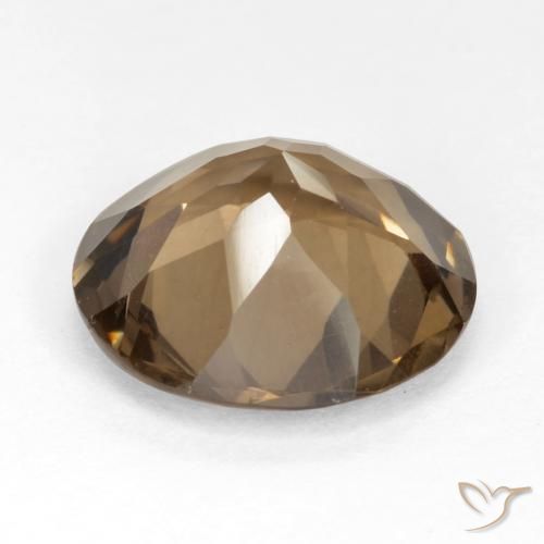Quartzo Fumê Moca claro Natural 4.46ct, Redondo, VS