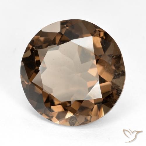 Quartzo Fumê Castanho médio-escuro Natural 6.46ct, Redondo, VS