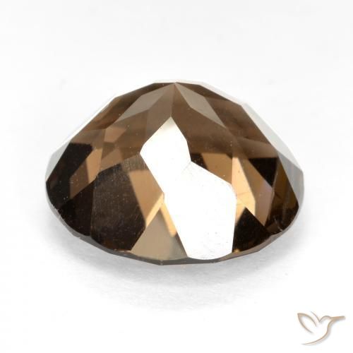 Quartzo Fumê Castanho médio-escuro Natural 6.46ct, Redondo, VS