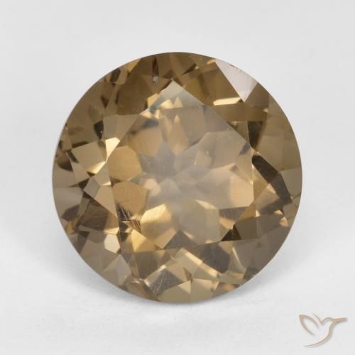 Quartzo fumê marrom natural 5,78ct, corte redondo, VVS