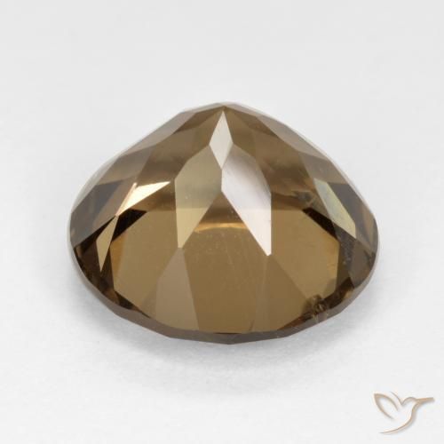 Quartzo fumê marrom natural 5,78ct, corte redondo, VVS