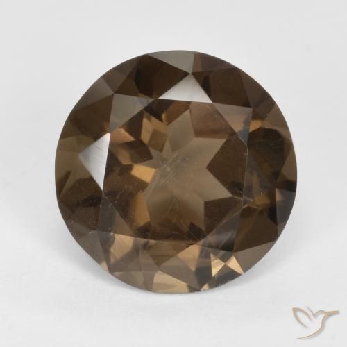 4.94ct Natural Hickory Brown Quartzo Fumê, Redondo, VVS-VS