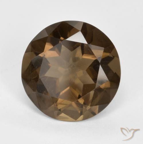 Quartzo Fumê Hickory Brown Natural 4.94ct, Redondo, VVS-VS