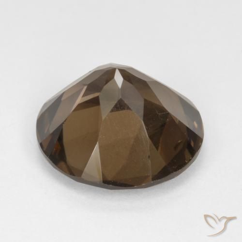 Quartzo Fumê Hickory Brown Natural 4.94ct, Redondo, VVS-VS