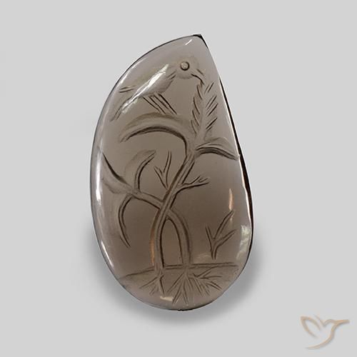 15.17ct Natural Castanho médio Quartzo Fumê, Coração, Transparente