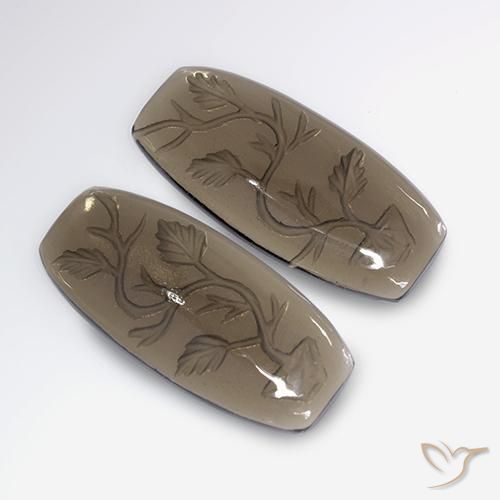 Pedras preciosas de Quartzo Fumê Moca claro natural de 31.90 ct, Chique, Transparente