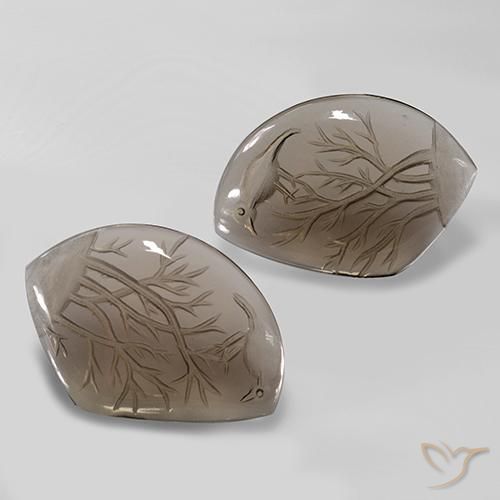 Pedras preciosas de Quartzo Fumê Castanho Madeira Claro natural de 75.91 ct, Chique, Transparente