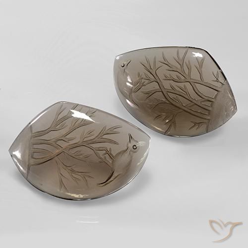 Pedras preciosas de Quartzo Fumê Castanho Madeira Claro natural de 75.91 ct, Chique, Transparente