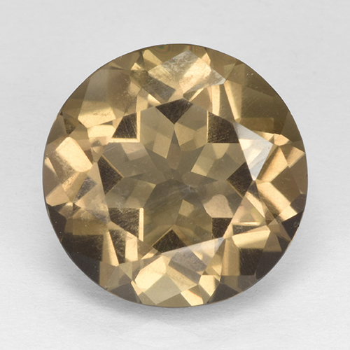 Quartzo fumê marrom natural 4,91ct, corte redondo, VVS