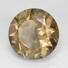 Quartzo fumê marrom natural 4,91ct, corte redondo, VVS