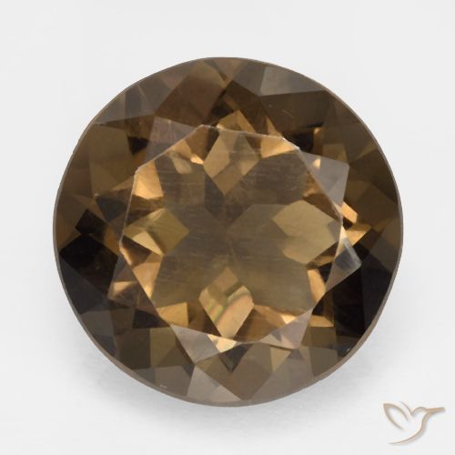 5.33ct Natural Marrom Quente Quartzo Fumê, Redondo, VVS