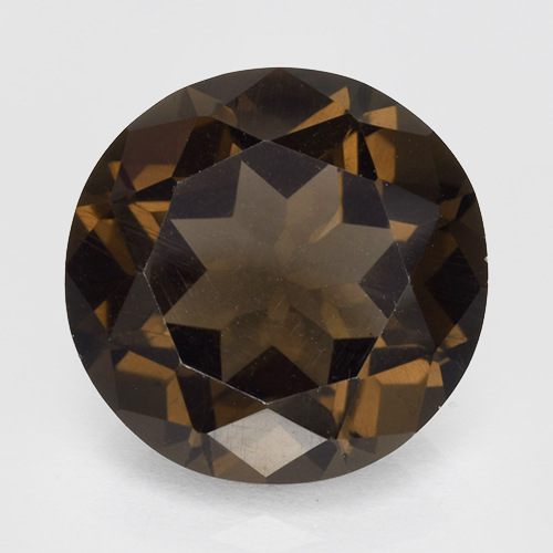 Quartzo Fumê Hickory Brown Natural 4.19ct, Corte Redondo, VVS