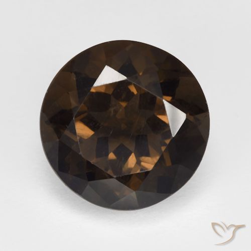 5.80ct Natural Marrom Quartzo Fumê, Redondo, VVS