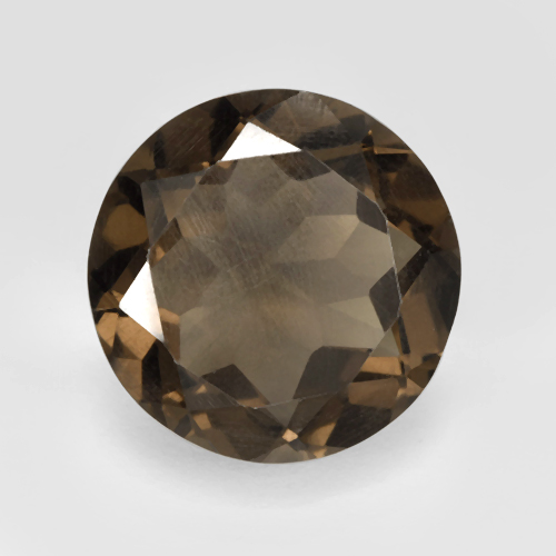 Quartzo fumê marrom natural 4,98ct, corte redondo, VVS