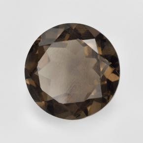 Quartzo fumê marrom natural 4,98ct, corte redondo, VVS