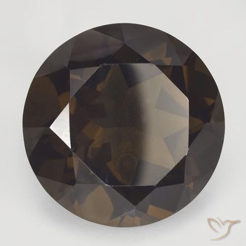 Quartzo Fumê Marrom escuro Natural 17.43ct, Redondo, VVS