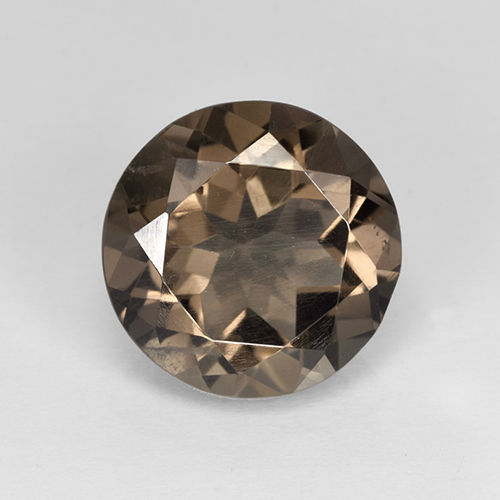 Quartzo fumê marrom natural 4,85ct, corte redondo, VVS