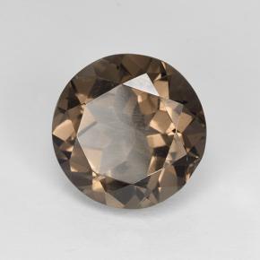 Quartzo fumê marrom natural 4,85ct, corte redondo, VVS