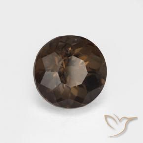 Quartzo Fumê Marrom Natural 3.55ct, Redondo, VVS