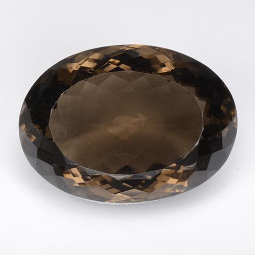 Quartzo fumê marrom natural 64,03ct, corte oval, IF