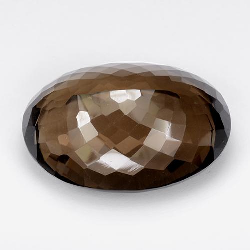 Quartzo fumê marrom natural 64,03ct, corte oval, IF