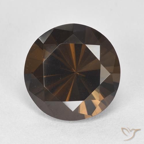 6.38ct Natural Marrom avermelhado Quartzo Fumê, Redondo, VVS