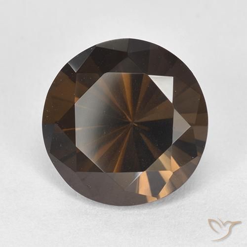 Quartzo Fumê Marrom avermelhado Natural 6.38ct, Redondo, VVS