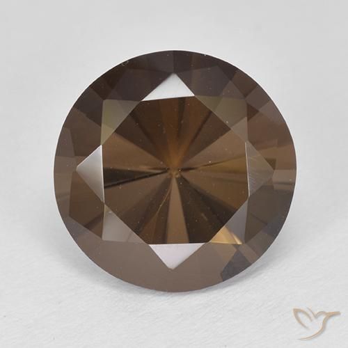 Quartzo Fumê Marrom escuro Natural 4.72ct, Corte Redondo, VVS-VS