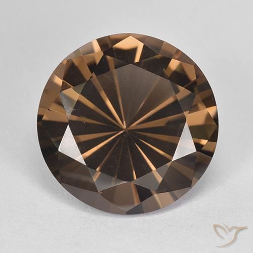 Quartzo Fumê Hickory Brown Natural 8.22ct, Corte Redondo, VVS-VS