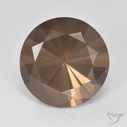 8.18ct Natural Hickory Brown Quartzo Fumê, Redondo, VVS-VS