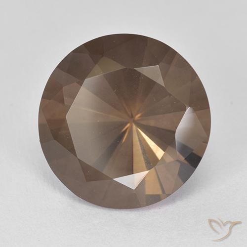 Quartzo Fumê Hickory Brown Natural 8.18ct, Redondo, VVS-VS