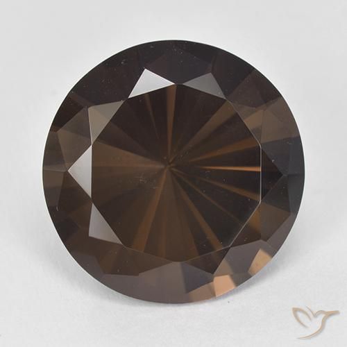 11.19ct Natural Marrom escuro Quartzo Fumê, Redondo, VVS-VS