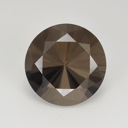 Quartzo fumê marrom natural 5,95ct, corte redondo, VVS