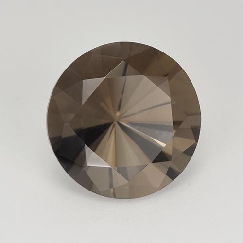 Quartzo fumê marrom natural 5,95ct, corte redondo, VVS