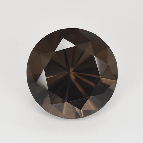 Quartzo fumê marrom natural 4,96ct, corte redondo, VVS