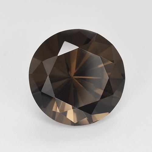 Quartzo fumê marrom natural 4,96ct, corte redondo, VVS
