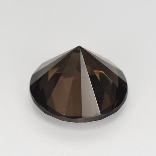 Quartzo fumê marrom natural 4,96ct, corte redondo, VVS