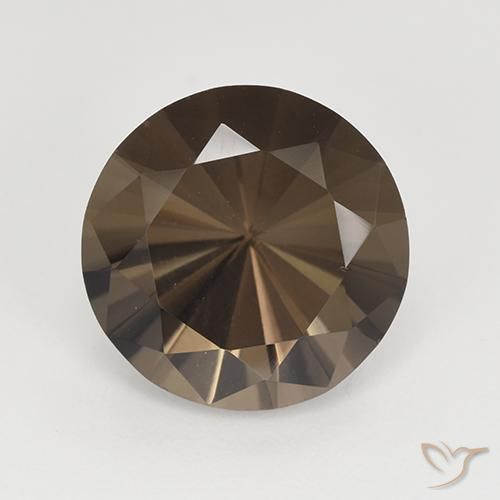 Quartzo Fumê Marrom escuro Natural 6.07ct, Corte Redondo, VVS