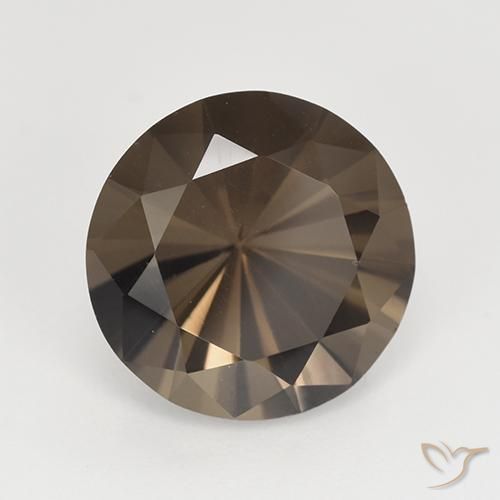 Quartzo Fumê Marrom escuro Natural 6.07ct, Corte Redondo, VVS
