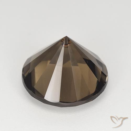 Quartzo Fumê Marrom escuro Natural 6.07ct, Corte Redondo, VVS
