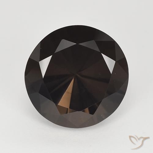 7.10ct Natural Marrom Chocolate Profundo Quartzo Fumê, Redondo, VVS