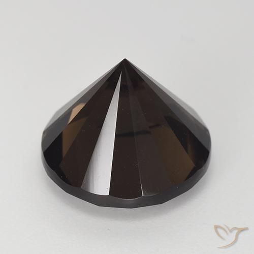Quartzo Fumê Marrom Chocolate Profundo Natural 7.10ct, Redondo, VVS