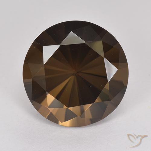 6.67ct Natural Castanho médio-escuro Quartzo Fumê, Redondo, VVS
